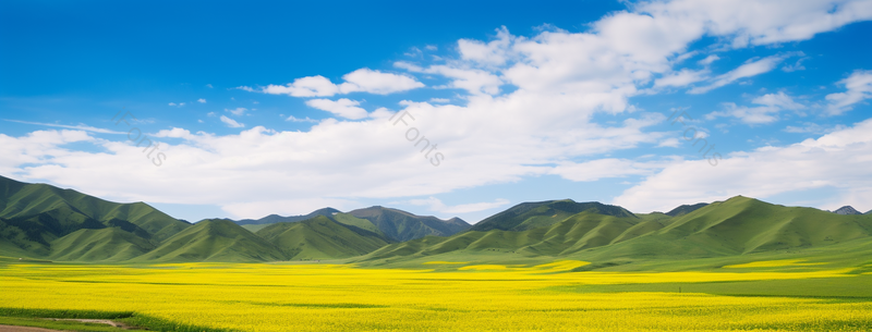 山脉两边的油菜花田实拍背景图,高清,摄影图,摄影图片,图片大全,摄影图免费下载